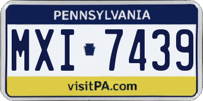 PA license plate MXI7439