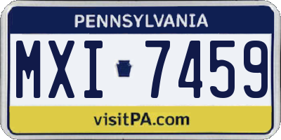 PA license plate MXI7459