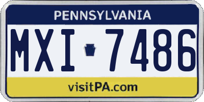 PA license plate MXI7486