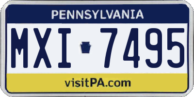 PA license plate MXI7495