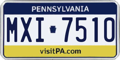 PA license plate MXI7510