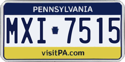 PA license plate MXI7515