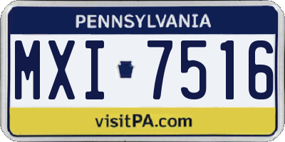 PA license plate MXI7516
