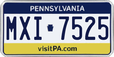 PA license plate MXI7525