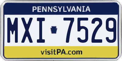 PA license plate MXI7529