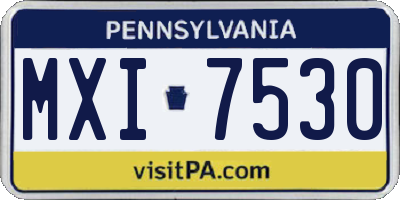 PA license plate MXI7530