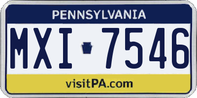 PA license plate MXI7546