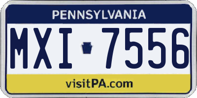 PA license plate MXI7556