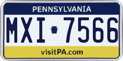 PA license plate MXI7566