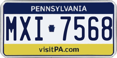 PA license plate MXI7568