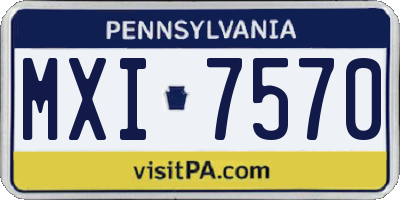 PA license plate MXI7570