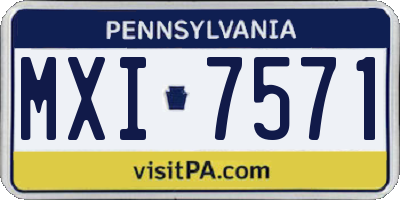 PA license plate MXI7571