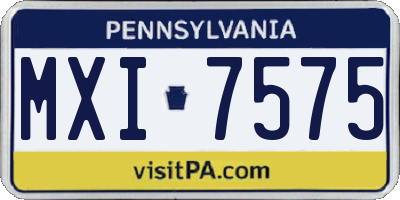 PA license plate MXI7575