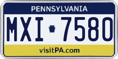 PA license plate MXI7580