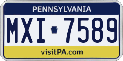 PA license plate MXI7589