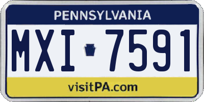 PA license plate MXI7591