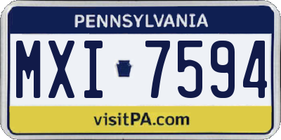 PA license plate MXI7594
