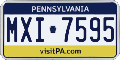 PA license plate MXI7595