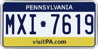 PA license plate MXI7619