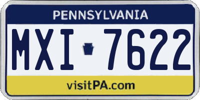 PA license plate MXI7622