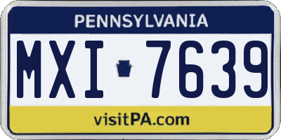 PA license plate MXI7639