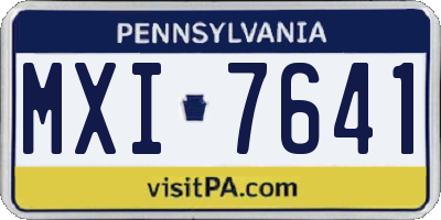 PA license plate MXI7641