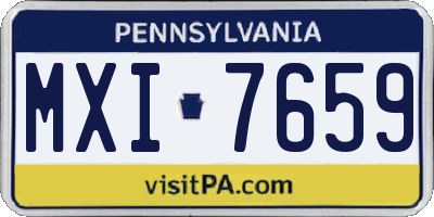 PA license plate MXI7659
