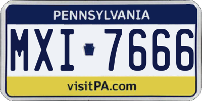 PA license plate MXI7666