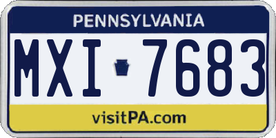 PA license plate MXI7683