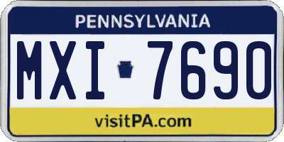 PA license plate MXI7690