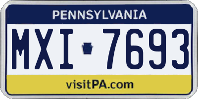 PA license plate MXI7693