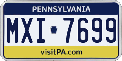 PA license plate MXI7699