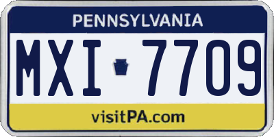 PA license plate MXI7709