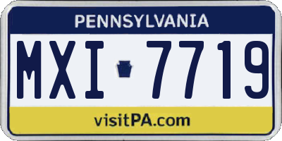 PA license plate MXI7719