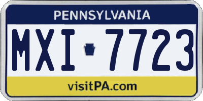 PA license plate MXI7723