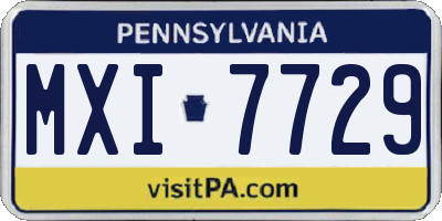 PA license plate MXI7729