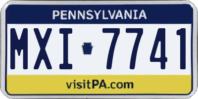 PA license plate MXI7741