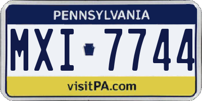 PA license plate MXI7744