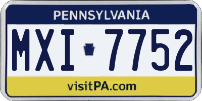 PA license plate MXI7752