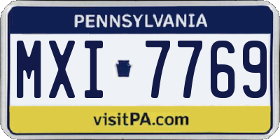 PA license plate MXI7769