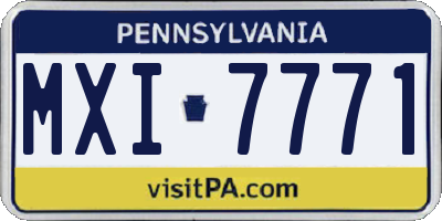 PA license plate MXI7771