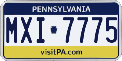 PA license plate MXI7775