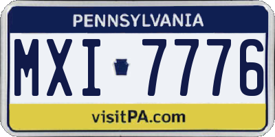 PA license plate MXI7776