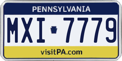 PA license plate MXI7779