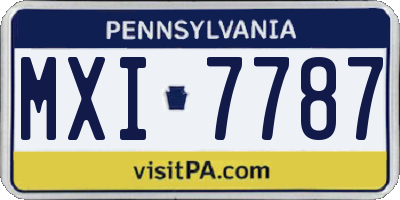 PA license plate MXI7787