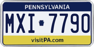 PA license plate MXI7790
