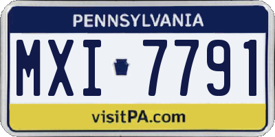 PA license plate MXI7791