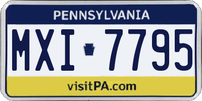 PA license plate MXI7795