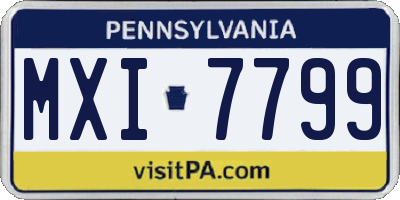 PA license plate MXI7799