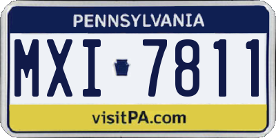 PA license plate MXI7811